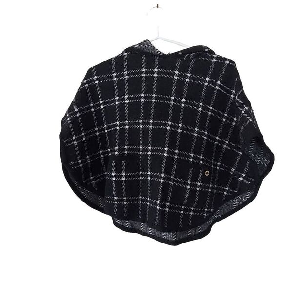 Massimo Dutti Black and White Plaid Poncho - Picture 1 of 6